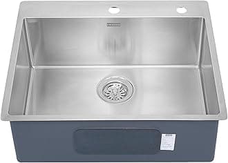 Franke 24"X20"Single Bowl SS Kitchen Box Sink | 304 Grade Stainless Steel | Includes Tap Hole/Soap Dispenser/Plumbing Kit | Rust & Stain Resistant | Minimizes Sound |BXX 210/110-57 3 1/2" WWK TL TH DH