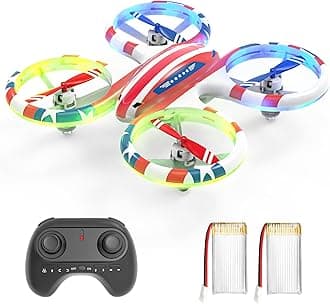 BEZGAR HQ051 Drone for Kids - RC Mini Drones Indoor LED Quadcopter with 3D Flip and Headless Mode, Full Protect Propeller for Beginners, 2 Batteries & Remote Control, Easy to fly Boy Girls Adults Gift
