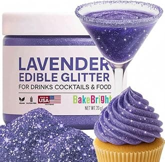 Purple Edible Glitter for Drinks | Premium Edible Glitter for Cakes, Cocktails, Purple Cake Decorating Decorations Food Grade, Vegan, Kosher, Halal, Gluten Free - Made in USA