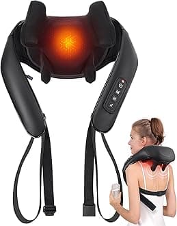 - Shiatsu Back and Neck Massager, Cordless Shoulder Massager with Heat, Electric Deep Tissue 3D Kneading Massage Pillow for Shoulder, Leg, Body Muscle Pain Relief, Gifts for Men Women