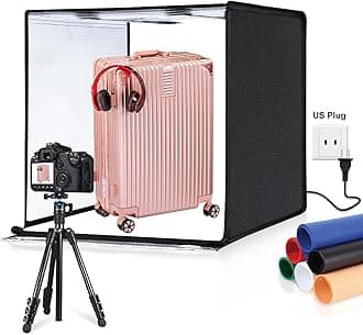 Light Box Photography, 24x24 inch Large Photo Light Box with 120 LED Beads, CRI >95, Professional Portable Photo Booth Shooting Tent Kit with 6 Color Backdrops for Product Photography