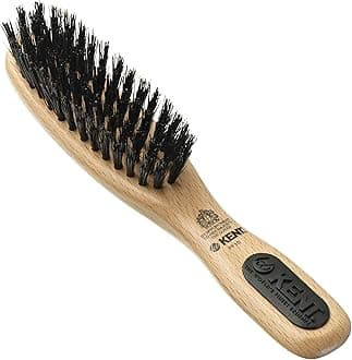 Brushes PF10 Small Handbag Mini Hair Brush - Pure Bristle Smoothing Brush for Fine to Medium Hair, Beechwood Travel Hair Brush with Soft Gloss-Boosting Bristles