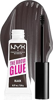 NYX PROFESSIONAL MAKEUP The Brow Glue, Extreme Hold Tinted Eyebrow Gel - Black