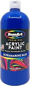 RoseArt Acrylic Paint Ultramarine Blue 32oz Bottle, Acrylic Paint for School Projects, Arts & Crafts, Drawing & Painting