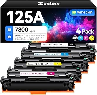 125A Toner Cartridge set 4-Pack Replacement for HP 125A CB540A CB541A CB542A CB543A Compatible with HP LaserJet Pro Color CP1215 CP1515n CP1518ni MFP CM1312 CM1312nfi Printer Black Cyan Magenta Yellow