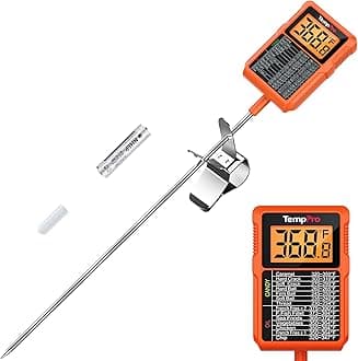 TP510 Waterproof Digital Candy Thermometer with Pot Clip, 10" Long Probe Instant Read Food Cooking Meat Thermometer for Grilling Smoker BBQ Deep Fry Oil Thermometer(Previously ThermoPro)