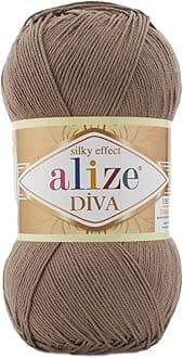 Diva Silk Effect 100% Microfiber Acrylic Yarn 1 Ball skeins 100gr 383yds (688 - Cappucino)