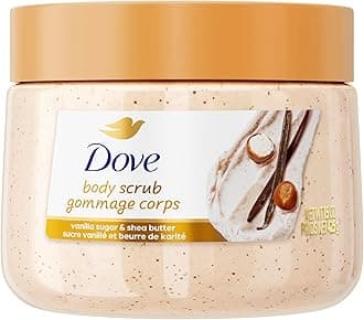 Dove Vanilla Sugar & Shea Butter Body Scrub Exfoliates and Deeply Nourishes for Smooth, Radiant Skin 15 oz