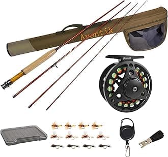 Aventik Extreme Fly Fishing Combo Kit 0/1/2/3/4/5/6 Weight Starter Fly Fishing Rod and Reel Kit Outfit with One Travel Case
