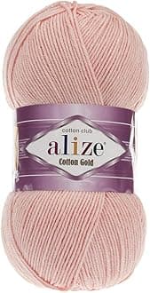 55% Cotton 45% Acrylic Alize Cotton Gold Yarn 1 Skein/Ball 100 gr 360 yds (393 - Light Pink)