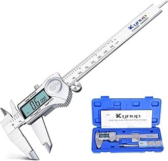 – Kynup Digital Caliper 150mm, Stainless Steel Electronic Vernier Calipers with Large LCD, Precision Measuring Tool, Inch/Millimeter/Fraction Conversion, Auto-Off Function(6 Inch)