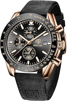 - Watch for Men Analog Quartz Chronograph Waterproof Luminous Designer Mens Wrist Watches Business Work Sport Casual Dress Watch with Silicone Strap Elegant Gifts for Men