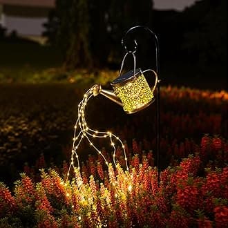 X-PREK Solar Garden Lights Outdoor Lanterns Decoration, Metal Solar Watering Can Lights Outdoor Waterproof, Small Patio Light Yard Lawn Pathway Decor Lamps, Gardening Gifts for Women Mom Grandma