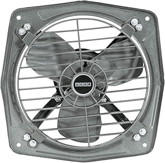 Usha Aeroclean 300 mm (12‑Inch) Exhaust Fan | Goodbye Oil & Dust Lacquer Coating | 100% Copper Motor | Scratch‑&‑Stain‑Resistant | Aerodynamically Balanced Blades | 2‑Year Warranty| Metallic Grey