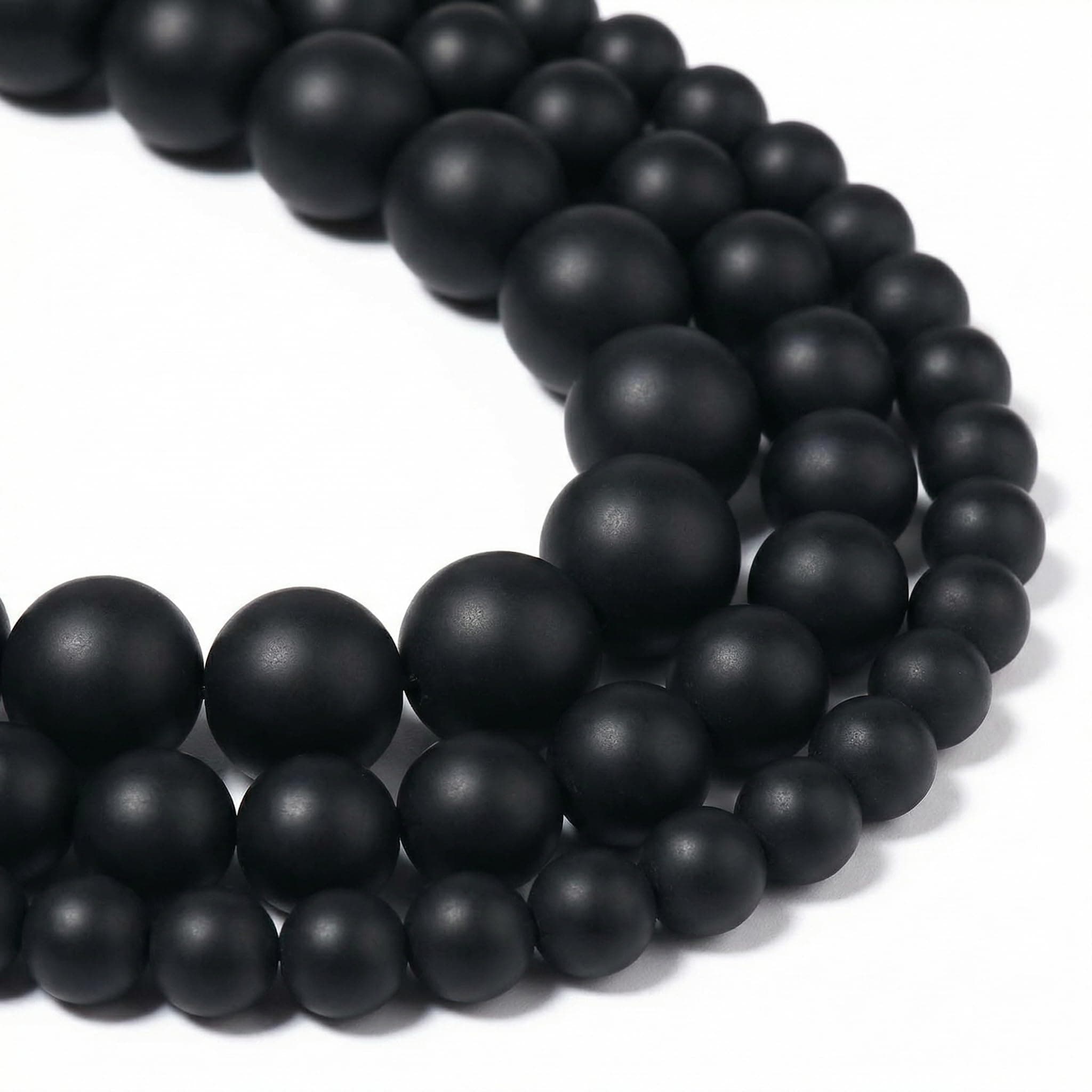 Yochus 45pcs Black Matte Onyx Agates Beads，8mm Healing Power Natural Stone Round Loose Beads for Jewelry Making Earring Necklace DIY Crafts