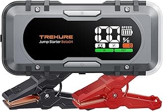 TREKURE Jump Starter Power Pack 6500A, 12V Car Battery Booster Jump Starter(All Gas/12L Diesel), Car Starter Power Bank with 65W Quick Charge, Jump Pack with Jump leads, Emergency Light
