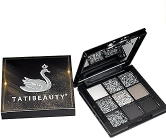 Smokey Eyeshadow Palette,9-Color Halloween Black Smokey Eyeshadow Palette,Matte Shimmer Black Dark Gray Smokey Eyeshadow Palette Gothic Palette Waterproo,Good for Halloween