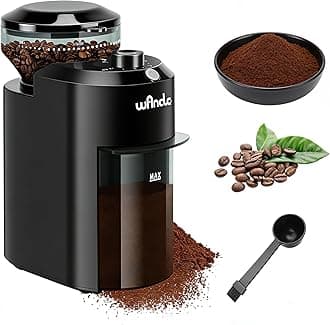 Wancle Electric Burr Coffee Grinder - Adjustable with 28 Precise Grind Settings for 12 Cups - Professional Coffee Bean Grinder (Plastic, Black)