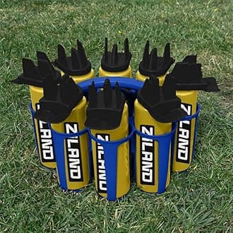 Ziland Hybrid Water Bottle Set • 8 x 1 Litre Easy Squeeze Bottles and 1 x Carrier • Perfect for Sports Teams • Hygienic as there is no mouth contact with the nozzle