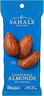 Sahale Snacks California Dry Roasted Almonds, 1.5 oz Grab & Go Bags (18 Packs) - Dry-Roasted Almonds with a Touch of Sea Salt - Non-GMO, Kosher, & Certified Gluten-Free Snacks