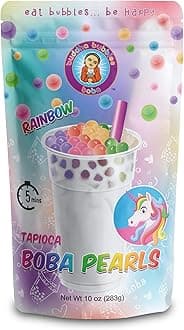 Premium TARO Boba Tea Real Tapioca Pearls Ready in 3 Minutes by Buddha Bubbles Boba (Rainbow)