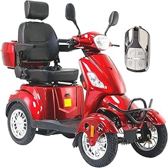 Mobility Scooters for Seniors & Adults, Heavy Duty 4-Wheel 3 Speed Medical Electric Powered Device 800W All Terrain, Elderly w/Rear Lockbox & Adjustable Seat