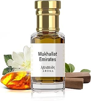 - Mukhallat Emirates Attar | Amber & Oudh Fragrance | Alcohol-Free, Long-Lasting | 100% Pure Ittar for Men Perfume | Chocolate Musk Attar (6ml)