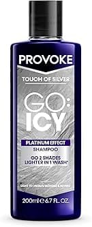 PROVOKE Touch of Silver Go Icy Shampoo 200ml, Icy Platinum Look in Just 1 Was...