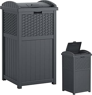 33 Gallon Resin Outdoor Hideaway Patio Trash Can, Cyberspace