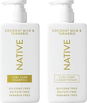Native Coconut & Turmeric Shampoo and Conditioner Contain Naturally Derived Ingredients | All Hair Types, Color & Treated, Fine to Dry Damaged, Sulfate & Dye Free - 2-Pack