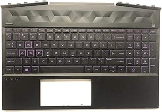 Palmrest Upper Case Touchpad with Backlight Keyboard for HP Gaming Pavilion 15-DK 15-DK0126TX TPN-C141, Compatible with Part Number L57596-001 Purple