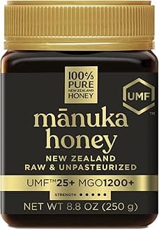 Manuka Honey 100% Pure New Zealand UMF 25+ MGO 1197+ Raw & Unpasteurised Certified Award Winning Silky Smooth Taste & Texture 250g (UMF 25+)