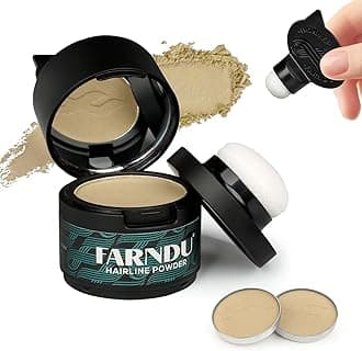 Hairline Powder 12g, Instantly Hair Root Touch Up, Hair Color Powder, Bald Spots Hair Color Concealer for Women & Men, 24-Hour Stain-Proof, Includes 2 Refills, for Thinning Hair, Medium Blonde
