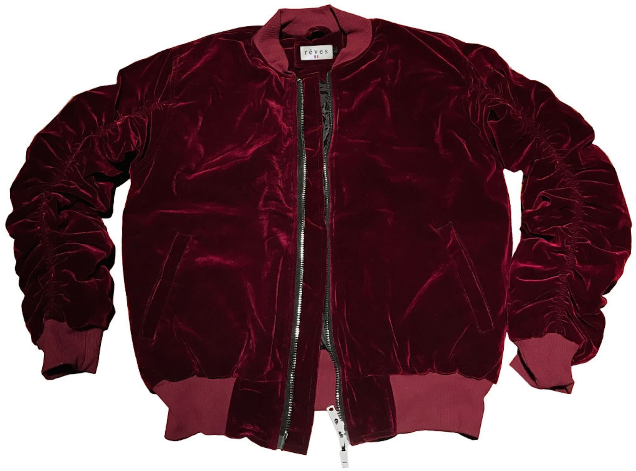 Ruby Velour 2.0 Bomber Jacket In Ruby Large