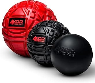 Massage Ball for Trigger Point Therapy by 4KOR - Myofascial Release Ball - Relieve Back, Neck, Shoulder and Foot Pain - Fitness Massage Ball for Mobility - Deep Tissue Release Ball