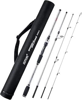 Goture Travel Fishing Rods, 4 Piece Fishing Pole with Case/Bag, Casting/Spinning Rod,Ultralight Fishing Baitcasting Rod 7ft for Saltwater Trout, Bass, Walleye, Pike