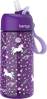 Kids Water Bottle - Leak-Proof, Durable Tritan, BPA-Free 15 oz. Cup for Kids/Toddlers Ages 3+, Bite & Sip Spout, Carrying Handle, & Dishwasher Safe for School, Sports, Daycare & Camp (Unicorn)