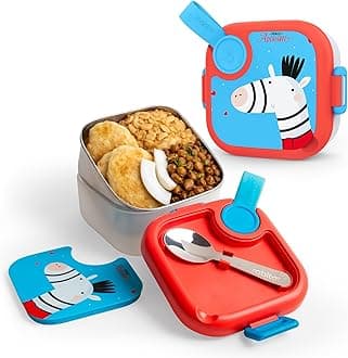 - rabitat Lunchmate Mini Stainless Steel Lunch Box 500 ml | 1+1 Year Brand Warranty | Tiffin Box for School | Kanjak Gifts for Girls | BPA-Free Leak-Proof with Spoon | Totally Adorable