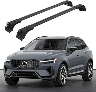ERKUL Roof Rack Cross Bars for Volvo XC60 2018-2026 | Aluminum Crossbars with Anti Theft Lock for Rooftop | Compatible with Flush Rails - Black