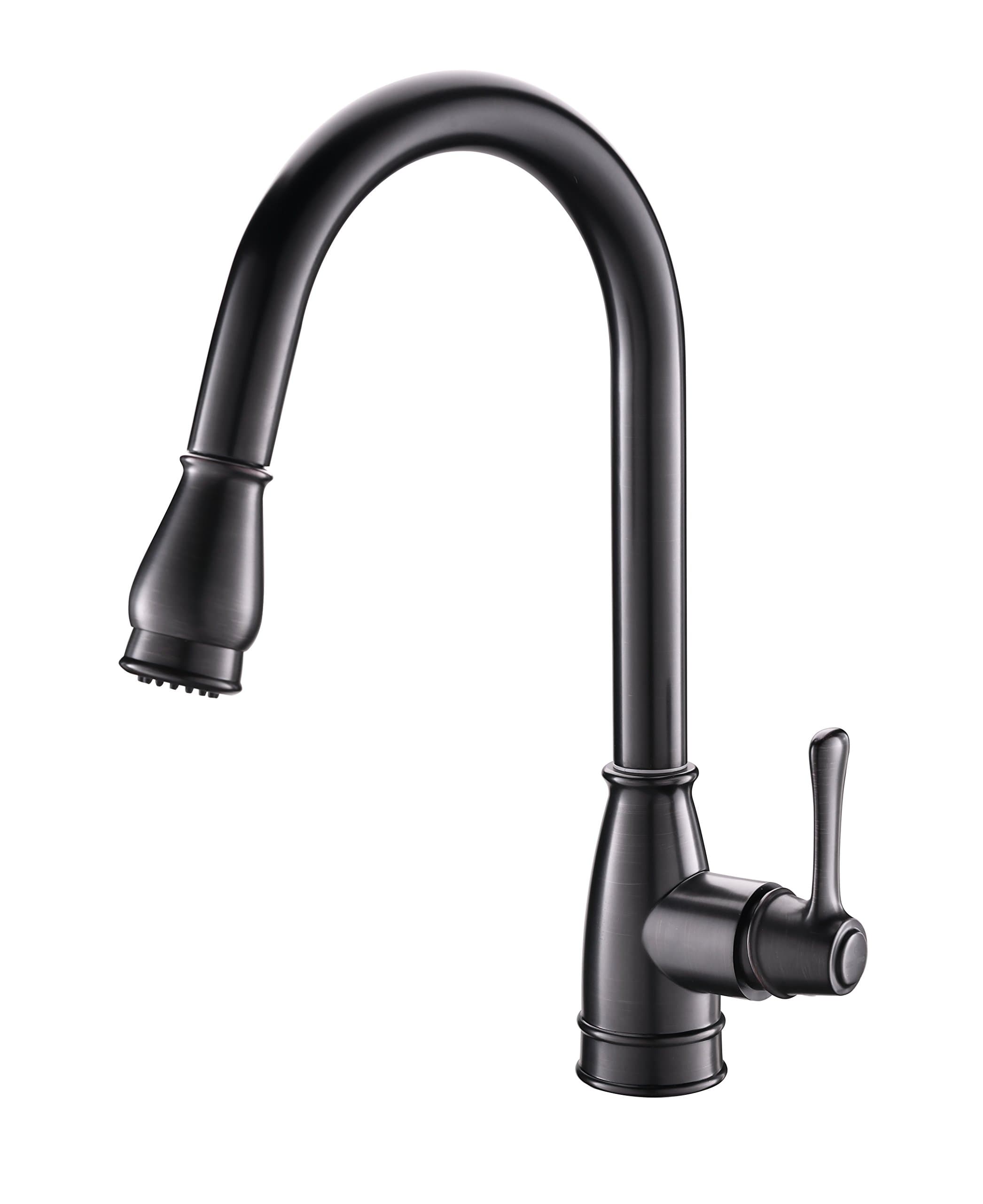 GICEEPO One-Handle High Arc Pulldown Kitchen Faucet, ORB Single Handle Pull Out Sprayer Modern Sink Mixer Faucet