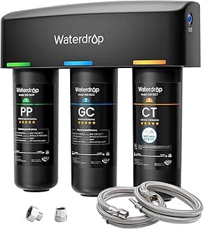 Waterdrop TSA Under Sink Water Filter System, 3-Stage High Capacity Water Filtration System, NSF/ANSI 42 Certified,Reduce PFAS, PFOA/PFOS, Reduce Lead, Chlorine, Bad Taste