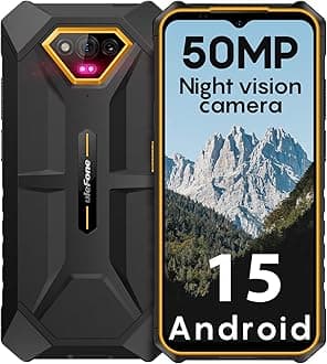 Armor X13 Rugged Phone, 12+64GB, 50MP Rear Camera, 24MP Night Vision Camera, Android 15 OS Rugged Smartphone, 6.52” Screen, 6320mAh, NFC, GPS, Dual 4G Unlocked Phones- Orange
