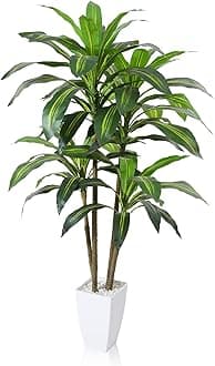 Fopamtri Artificial Dracaena Tree Decorative Plant 120 cm Artificial Plants Indoor with 74 Leaves, Tropical Fake Plant in Pot for House Bedroom Office Garden Store Decoration