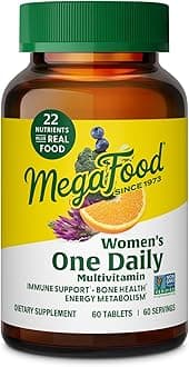 Women's One Daily Multivitamin for Women - with Iron, B Complex, Vitamin C, Vitamin D, Biotin and More - Plus Real Food - Immune Support Supplement - Bone Health - Vegetarian - 60 Tabs