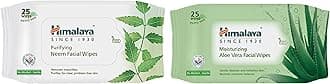 Himalaya Purifying Neem Facial Wipes, 25 Count & Himalaya Moisturising Aloe Vera Facial Wipes, 25 Count