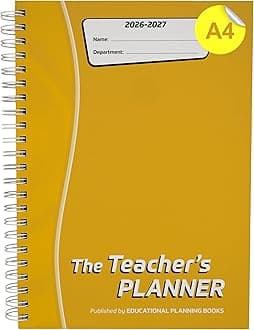 The Teachers Planner 2026-2027 for Secondary School – A4 – Eight Period Day – Page-a-Day & Undated, with Dedicated Pages for Year Planning, Exams, Marking and more (TP1-Y)