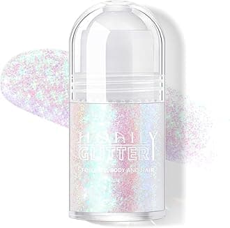 Roll-on Holographic Body Glitter Gel for Face Hair, Chameleon Color Changing Glitter Gel Under Light, Chunky Mermaid Sequins Festival Party Rave Accessories Shimmer Makeup (Mermaid)