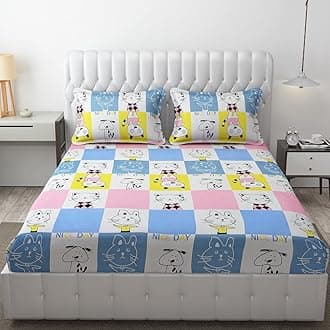 Filymore Cute Cat Bedsheet Made with Microfiber Wrinkle Free Soft Hypoallerge...