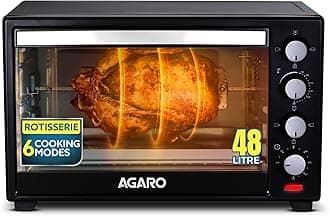 Marvel 48 Liters Oven Toaster Griller, Motorised Rotisserie and Convection Cake Baking OTG with 3 Heating Mode, (Black)