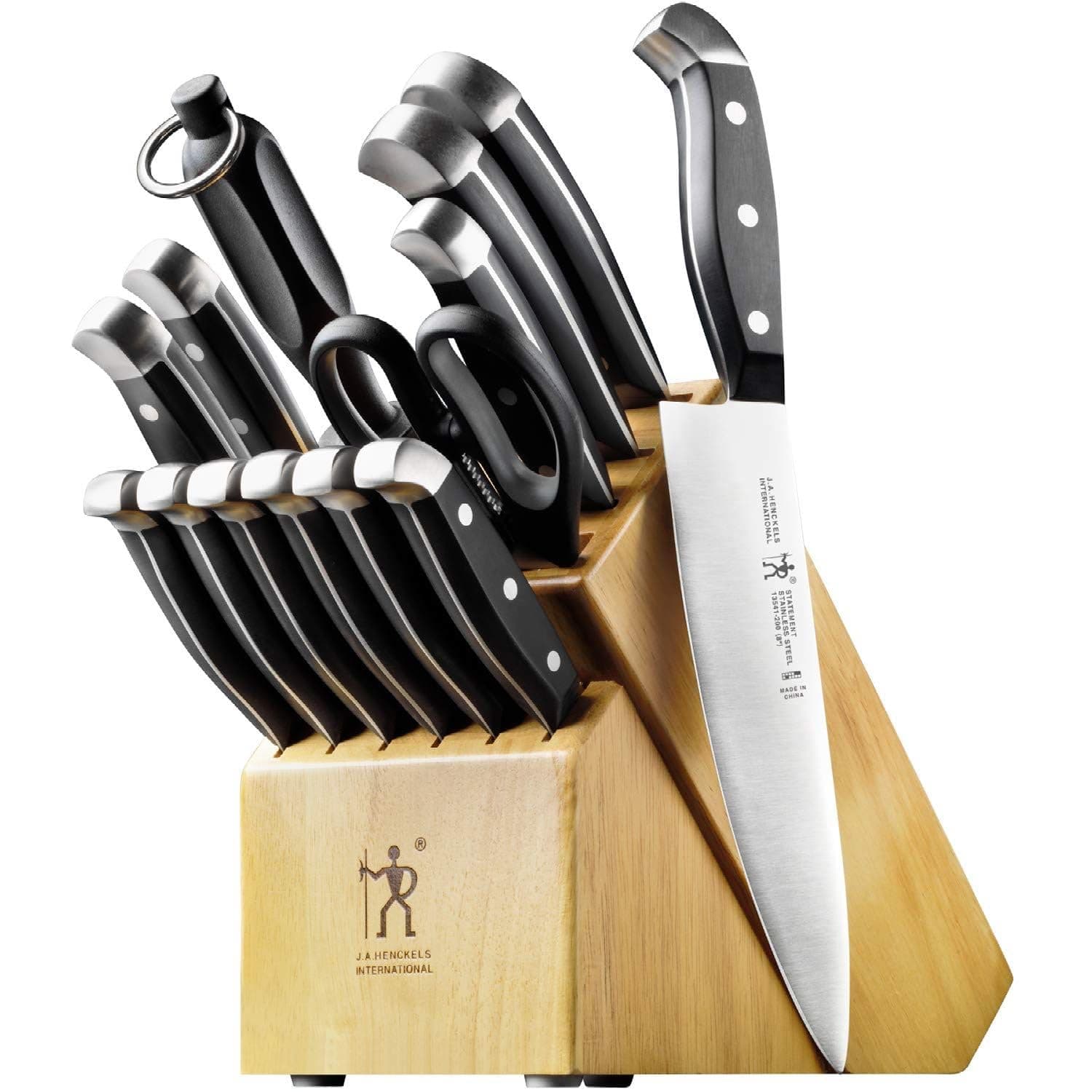 J.A. International Statement Knife Block Set 15-pc Set Silver 13550-005